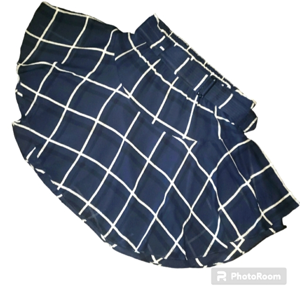Luxury ALC Skirt Plaid Navy Black White Mini NEW ๐ Ret $395- - Picture 4 of 13